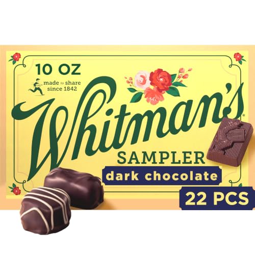 Whitman's Sampler Mother's Day Gift Box, Dark Chocolate Assortment, 10 Ounce (22 Pieces)